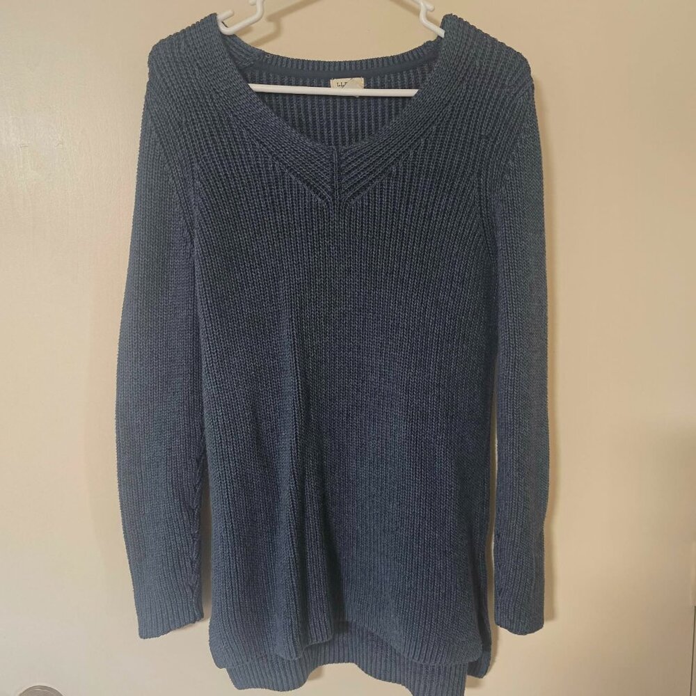 Vintage L.L. Bean Sweater Women’s Size Medium Blue Scoop Neck 502426